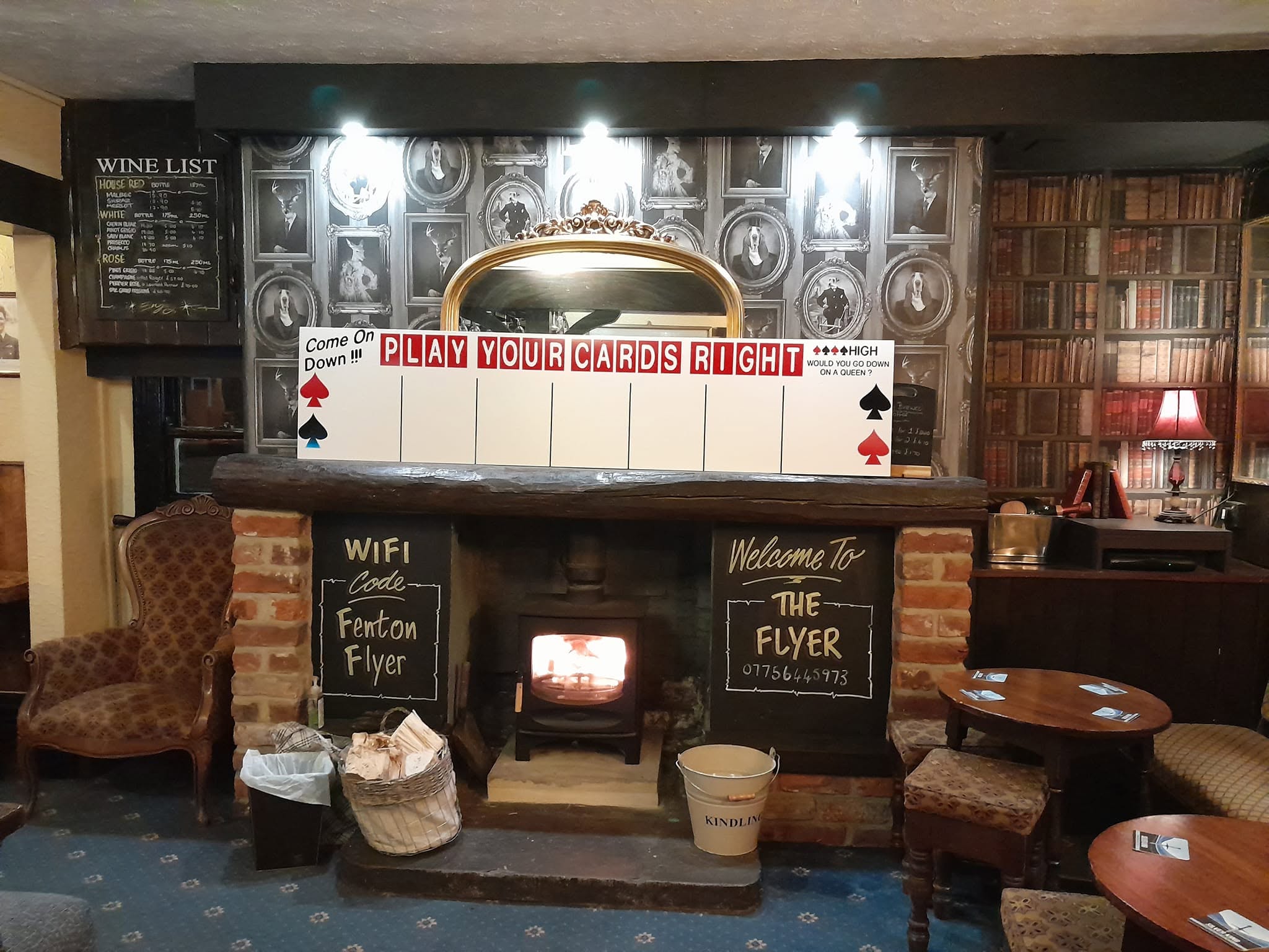 The pub bar and games display